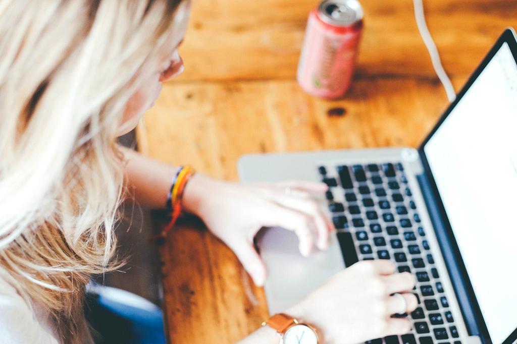 Person learning on laptop